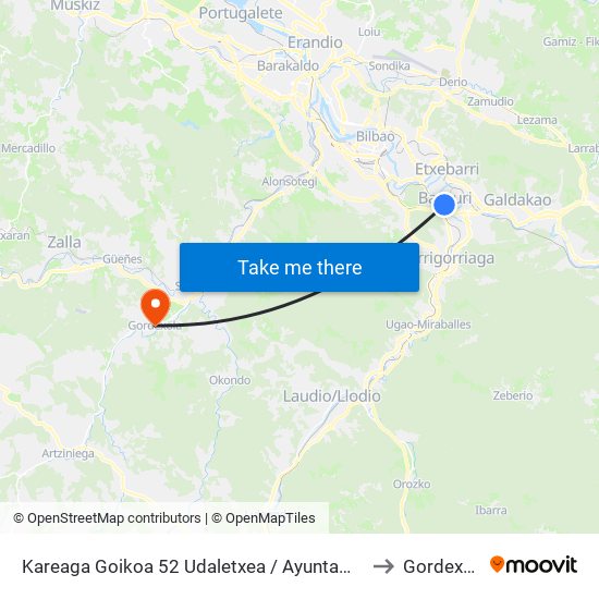 Kareaga Goikoa 52 Udaletxea / Ayuntamiento to Gordexola map