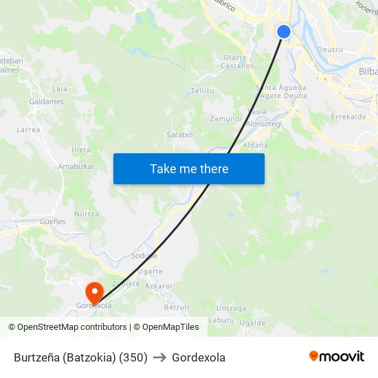 Burtzeña (Batzokia) (350) to Gordexola map