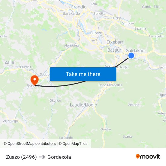 Zuazo (2496) to Gordexola map