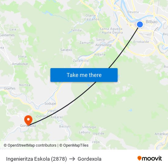 Ingenieritza Eskola (2878) to Gordexola map