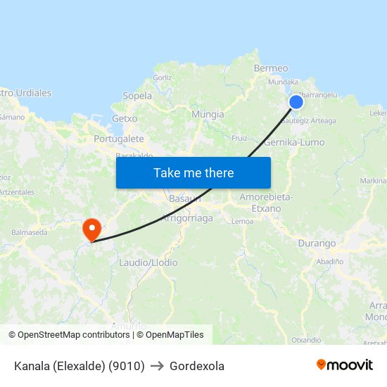Kanala (Elexalde) (9010) to Gordexola map