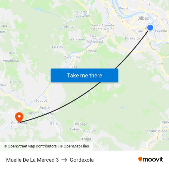 Muelle De La Merced 3 to Gordexola map