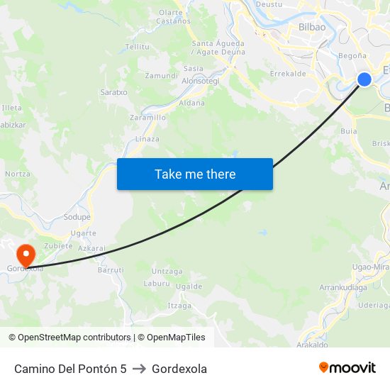 Camino Del Pontón 5 to Gordexola map