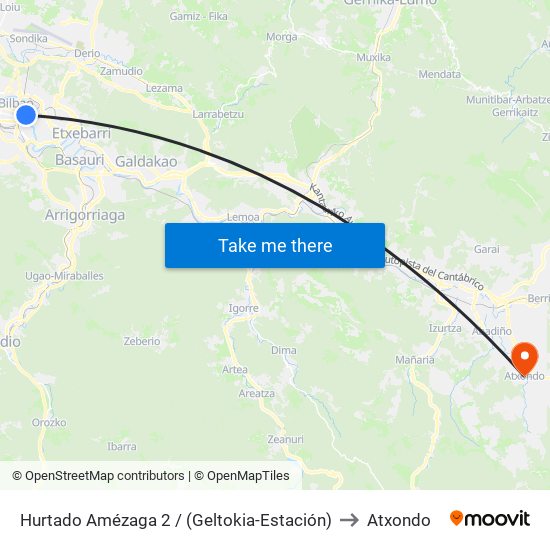 Hurtado Amézaga 2 / (Geltokia-Estación) to Atxondo map