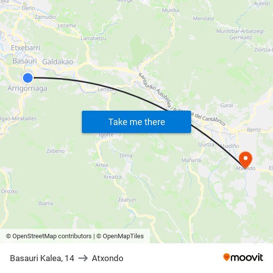 Basauri Kalea, 14 to Atxondo map