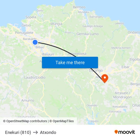 Enekuri (810) to Atxondo map