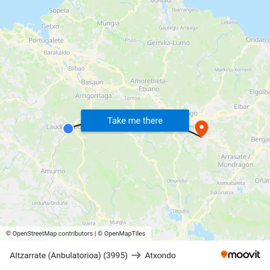 Altzarrate (Anbulatorioa) (3995) to Atxondo map