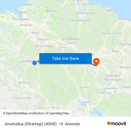 Anuntzibai (Elkartegi) (4008) to Atxondo map