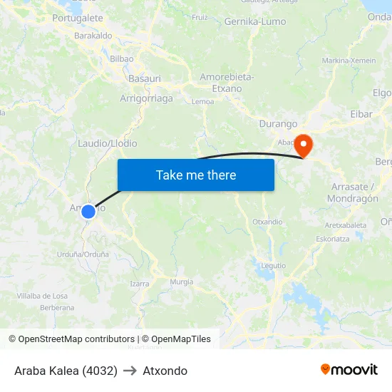 Araba Kalea (4032) to Atxondo map