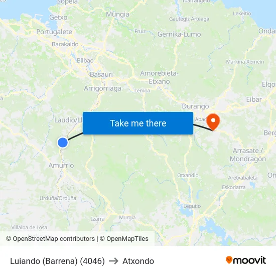Luiando (Barrena) (4046) to Atxondo map