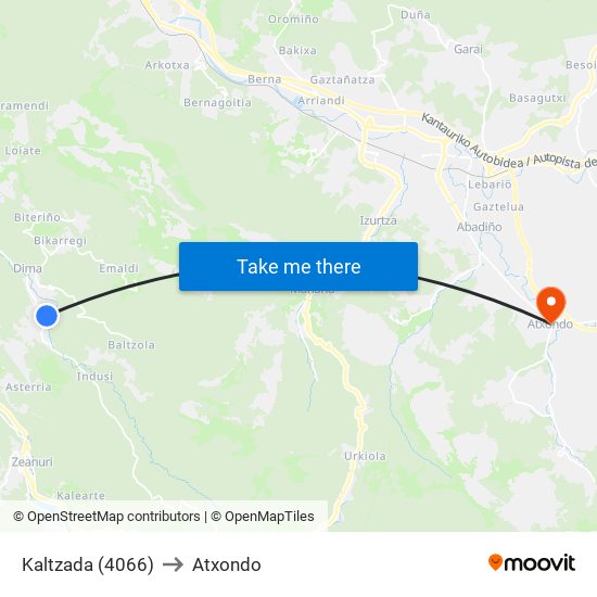 Kaltzada (4066) to Atxondo map