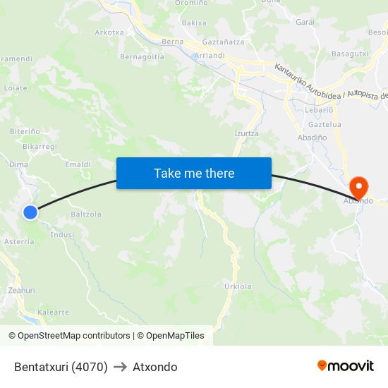 Bentatxuri (4070) to Atxondo map