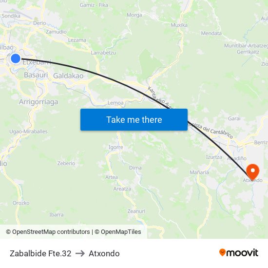 Zabalbide Fte.32 to Atxondo map