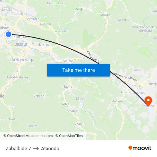 Zabalbide 7 to Atxondo map