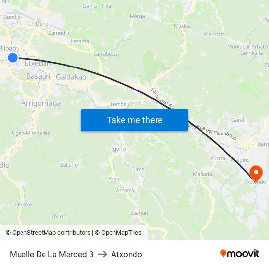 Muelle De La Merced 3 to Atxondo map