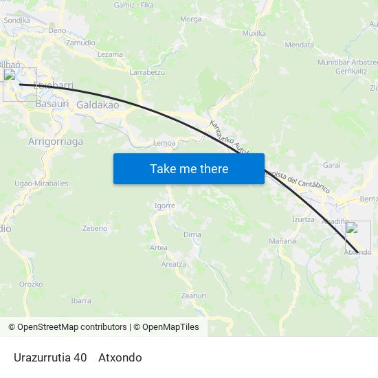 Urazurrutia 40 to Atxondo map