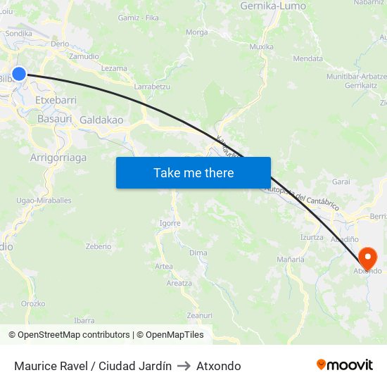 Maurice Ravel / Ciudad Jardín to Atxondo map