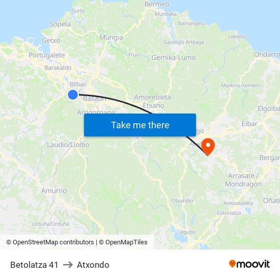 Betolatza 41 to Atxondo map