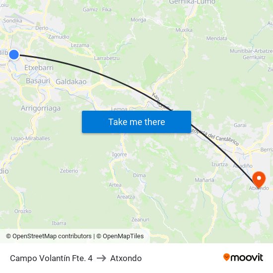 Campo Volantín Fte. 4 to Atxondo map
