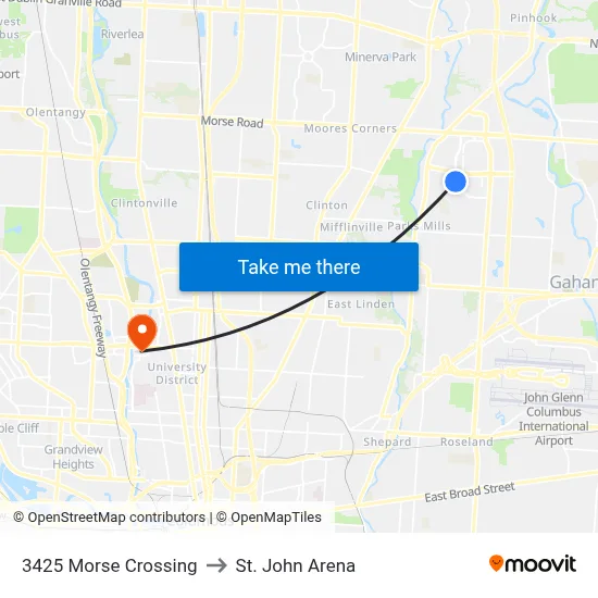 3425 Morse Crossing to St. John Arena map