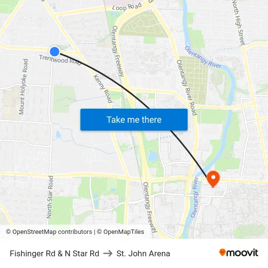 Fishinger Rd & N Star Rd to St. John Arena map