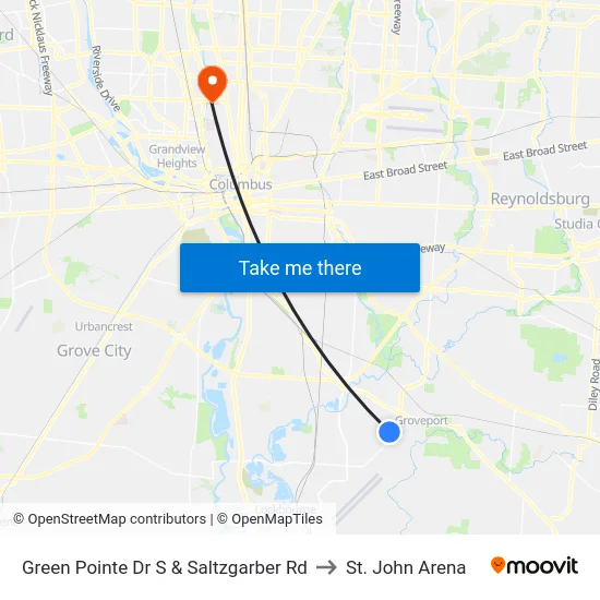 Green Pointe Dr S & Saltzgarber Rd to St. John Arena map