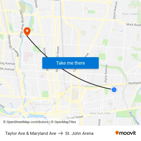 Taylor Ave & Maryland Ave to St. John Arena map