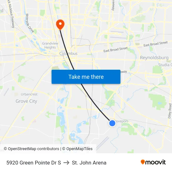 5920 Green Pointe Dr S to St. John Arena map