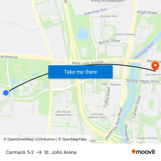 Carmack 5-2 to St. John Arena map