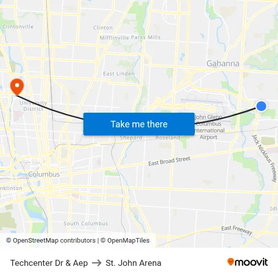 Techcenter Dr & Aep to St. John Arena map