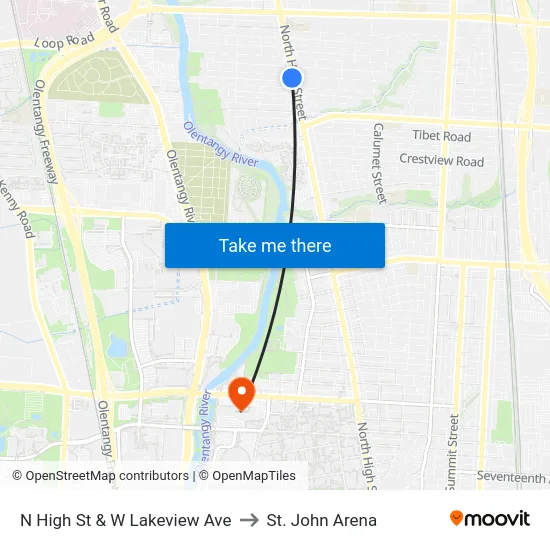 N High St & W Lakeview Ave to St. John Arena map