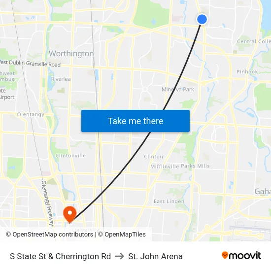S State St & Cherrington Rd to St. John Arena map