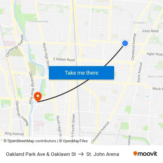 Oakland Park Ave & Oaklawn St to St. John Arena map