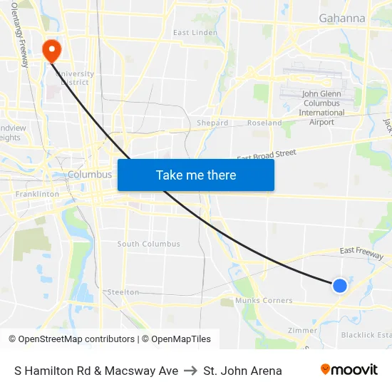 S Hamilton Rd & Macsway Ave to St. John Arena map