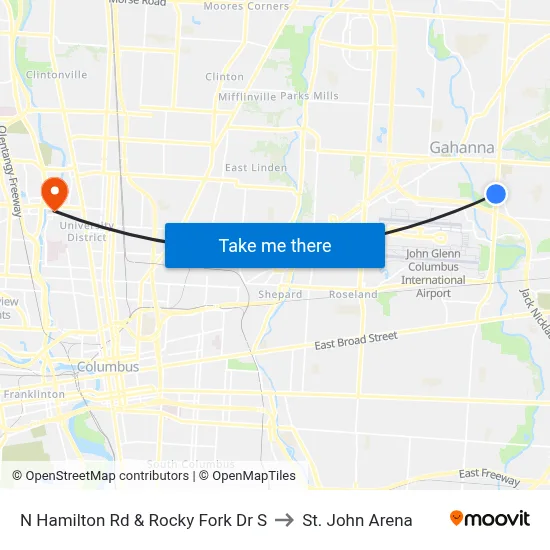 N Hamilton Rd & Rocky Fork Dr S to St. John Arena map