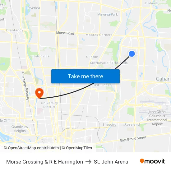 Morse Crossing & R E Harrington to St. John Arena map