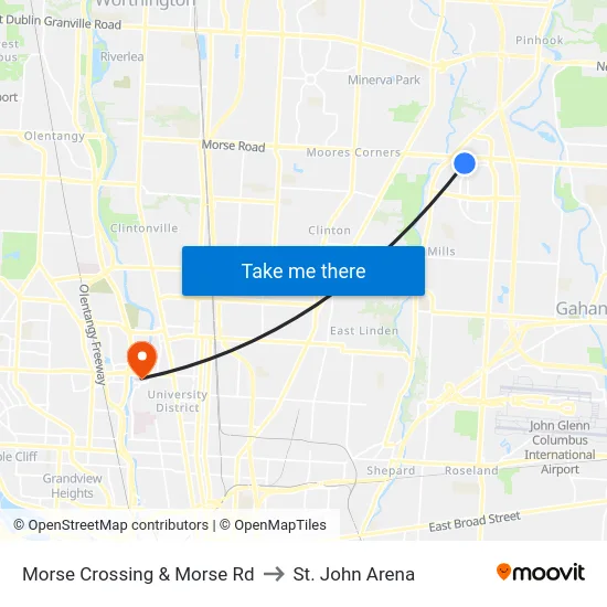 Morse Crossing & Morse Rd to St. John Arena map