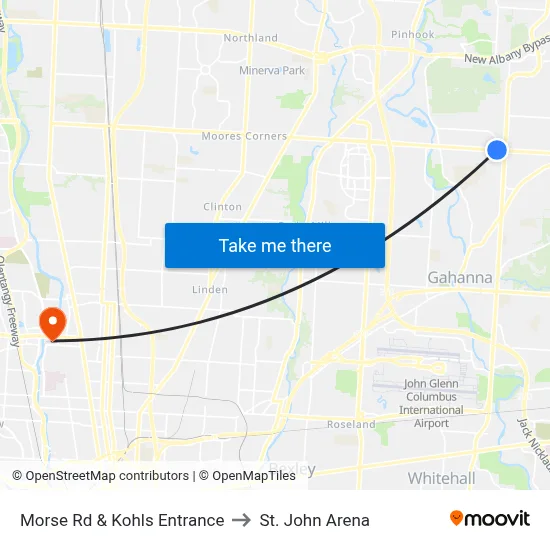 Morse Rd & Kohls Entrance to St. John Arena map