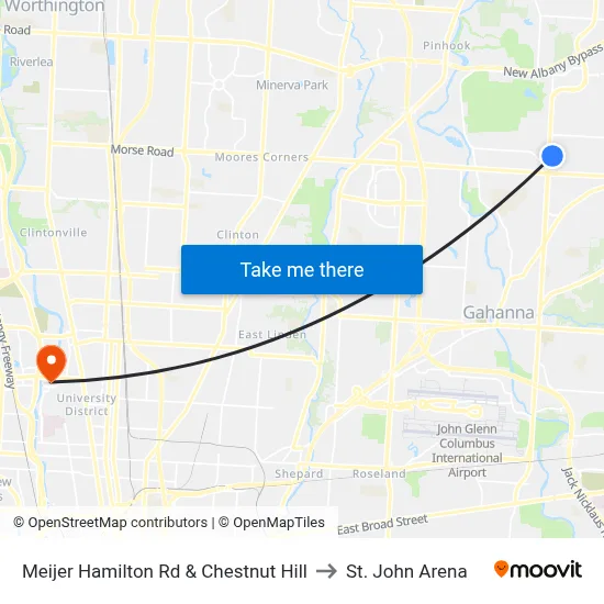 Meijer Hamilton Rd & Chestnut Hill to St. John Arena map