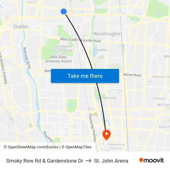 Smoky Row Rd & Gardenstone Dr to St. John Arena map