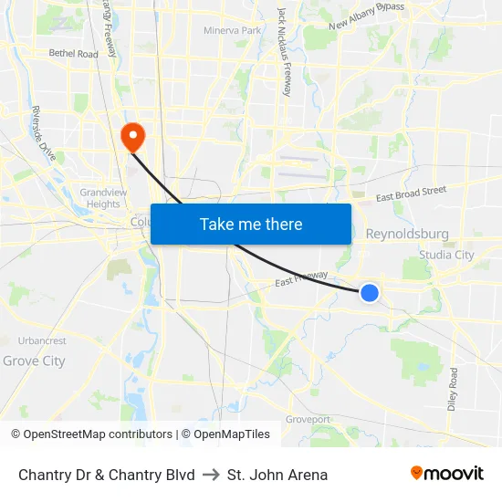Chantry Dr & Chantry Blvd to St. John Arena map