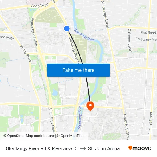 Olentangy River Rd & Riverview Dr to St. John Arena map
