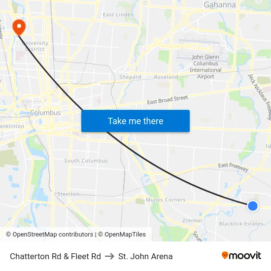 Chatterton Rd & Fleet Rd to St. John Arena map