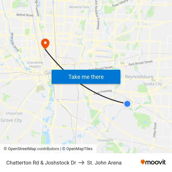 Chatterton Rd & Joshstock Dr to St. John Arena map