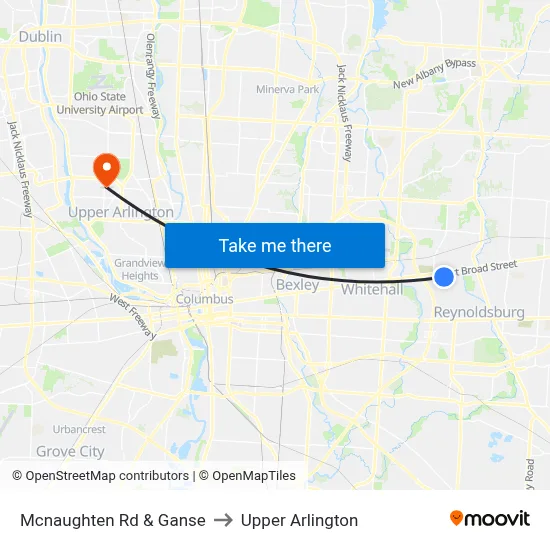 Mcnaughten Rd & Ganse to Upper Arlington map