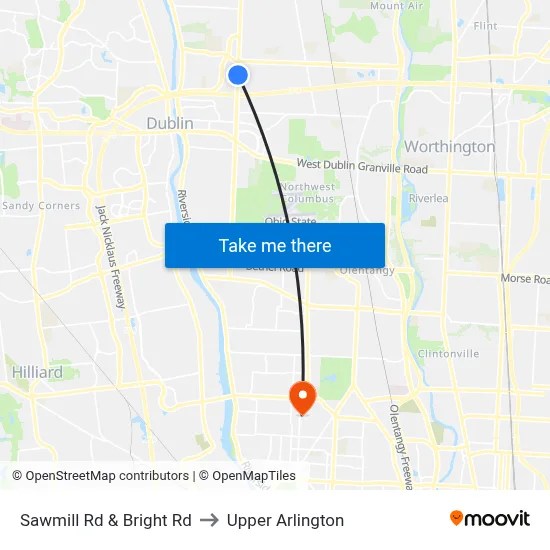 Sawmill Rd & Bright Rd to Upper Arlington map
