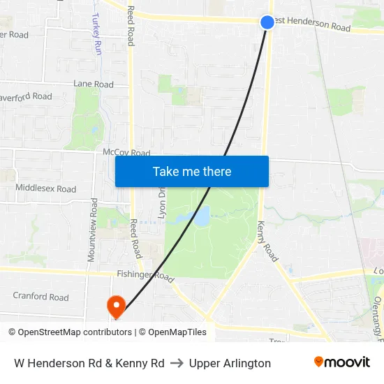 W Henderson Rd & Kenny Rd to Upper Arlington map