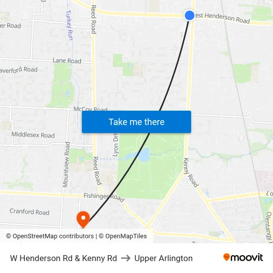 W Henderson Rd & Kenny Rd to Upper Arlington map