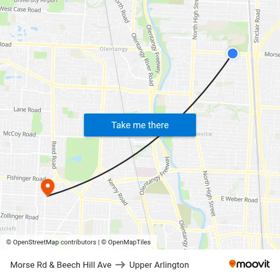 Morse Rd & Beech Hill Ave to Upper Arlington map