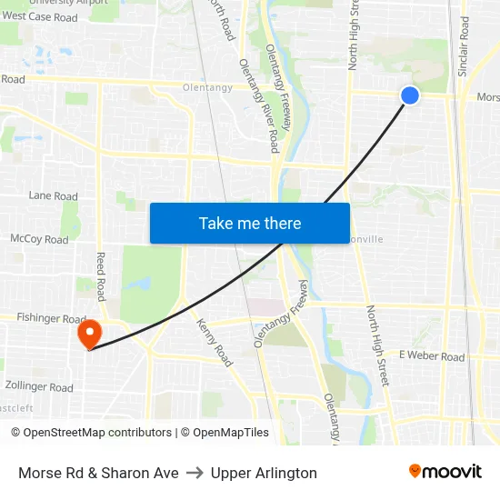 Morse Rd & Sharon Ave to Upper Arlington map